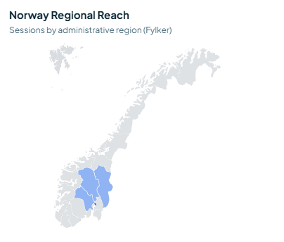 Besøk på kart over Norge